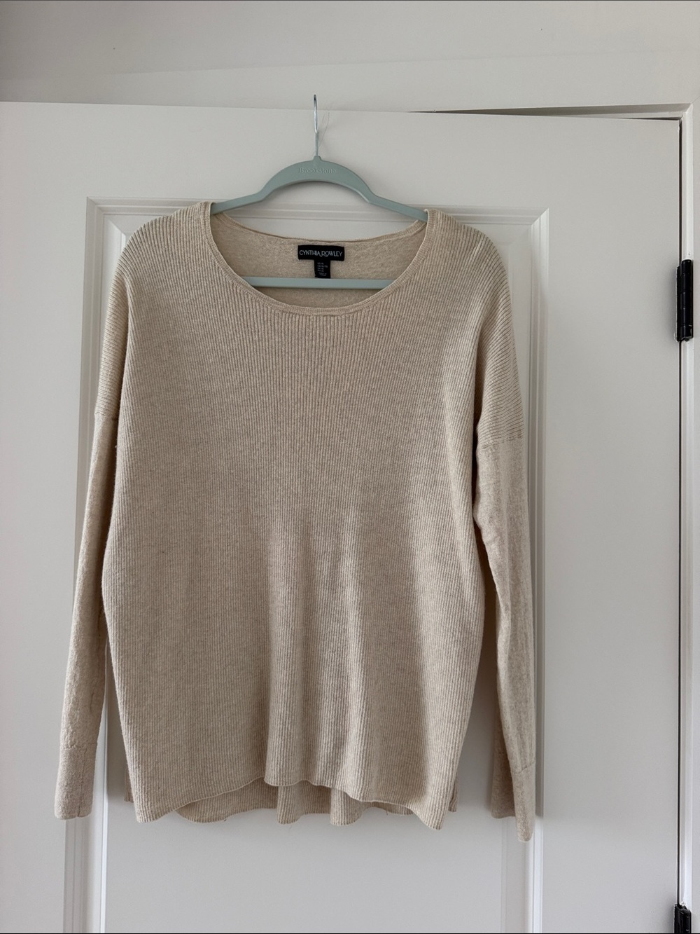 Caslon Neutral Scoopneck Ribbed Sweater in Light Beige